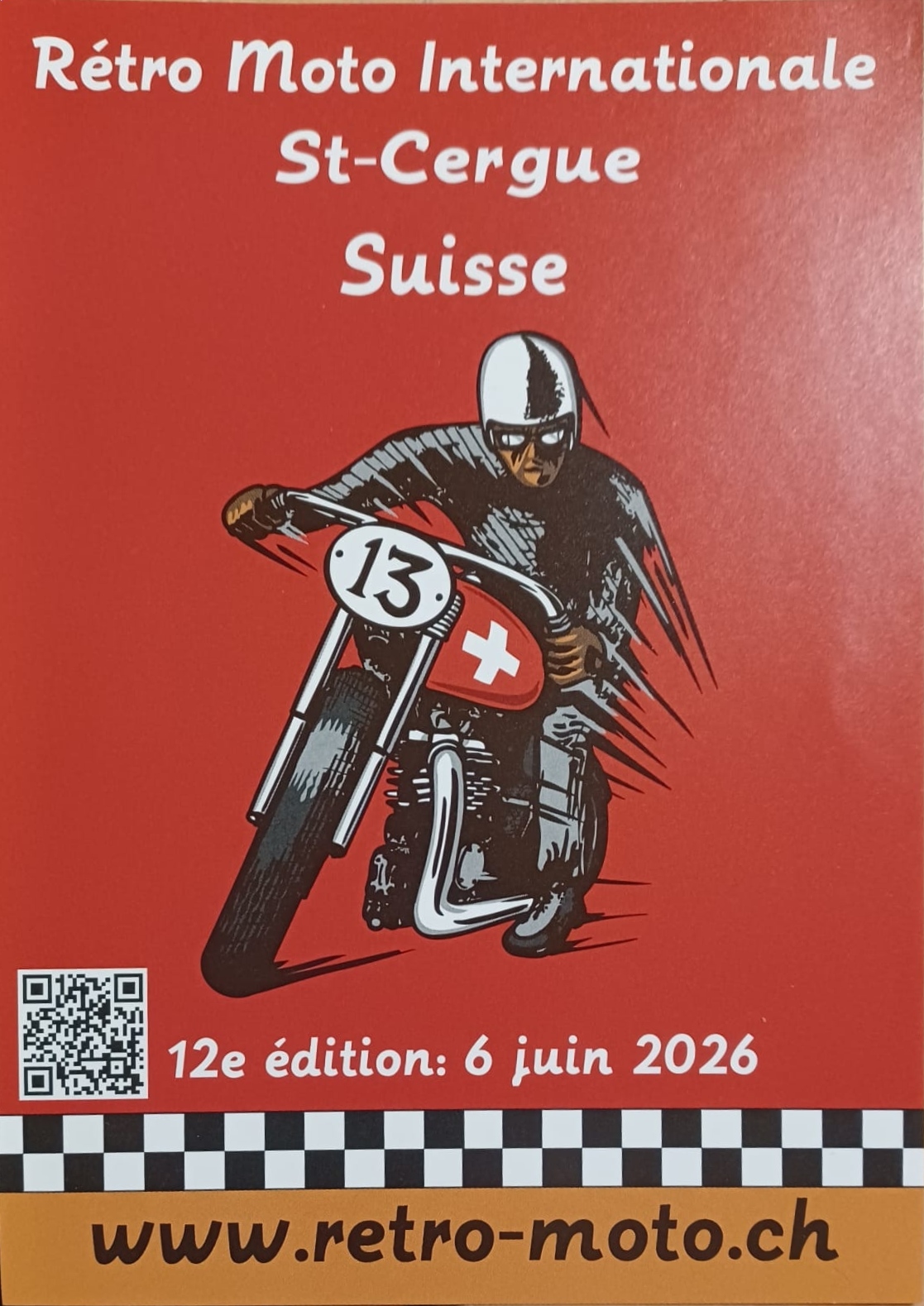 Affiche rétro moto St Cergue